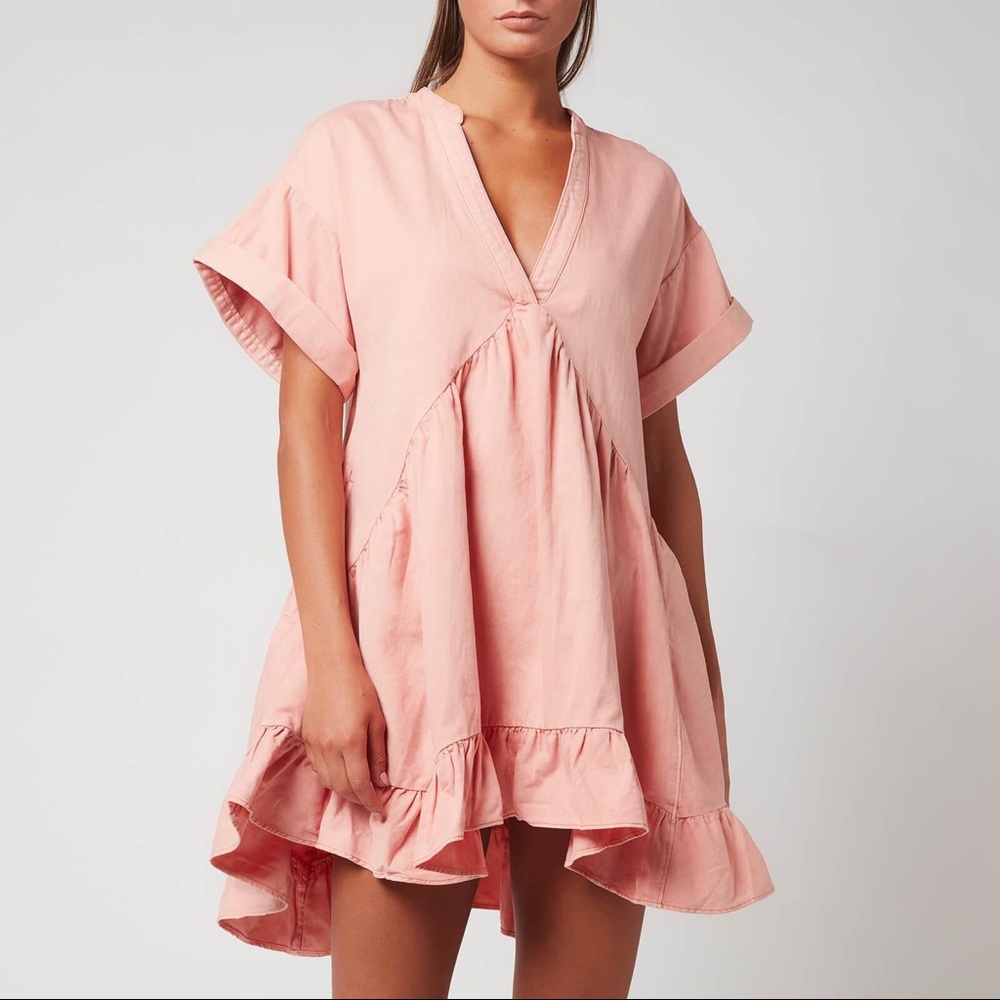 Free People pink denim dress, size medium, new with tags